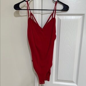 Strappy Red Women's Bodysuit